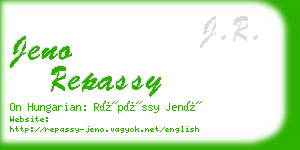 jeno repassy business card
